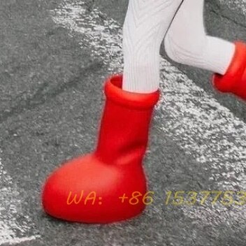 Unisex Shoes Red Rain Boots Thick Bottom