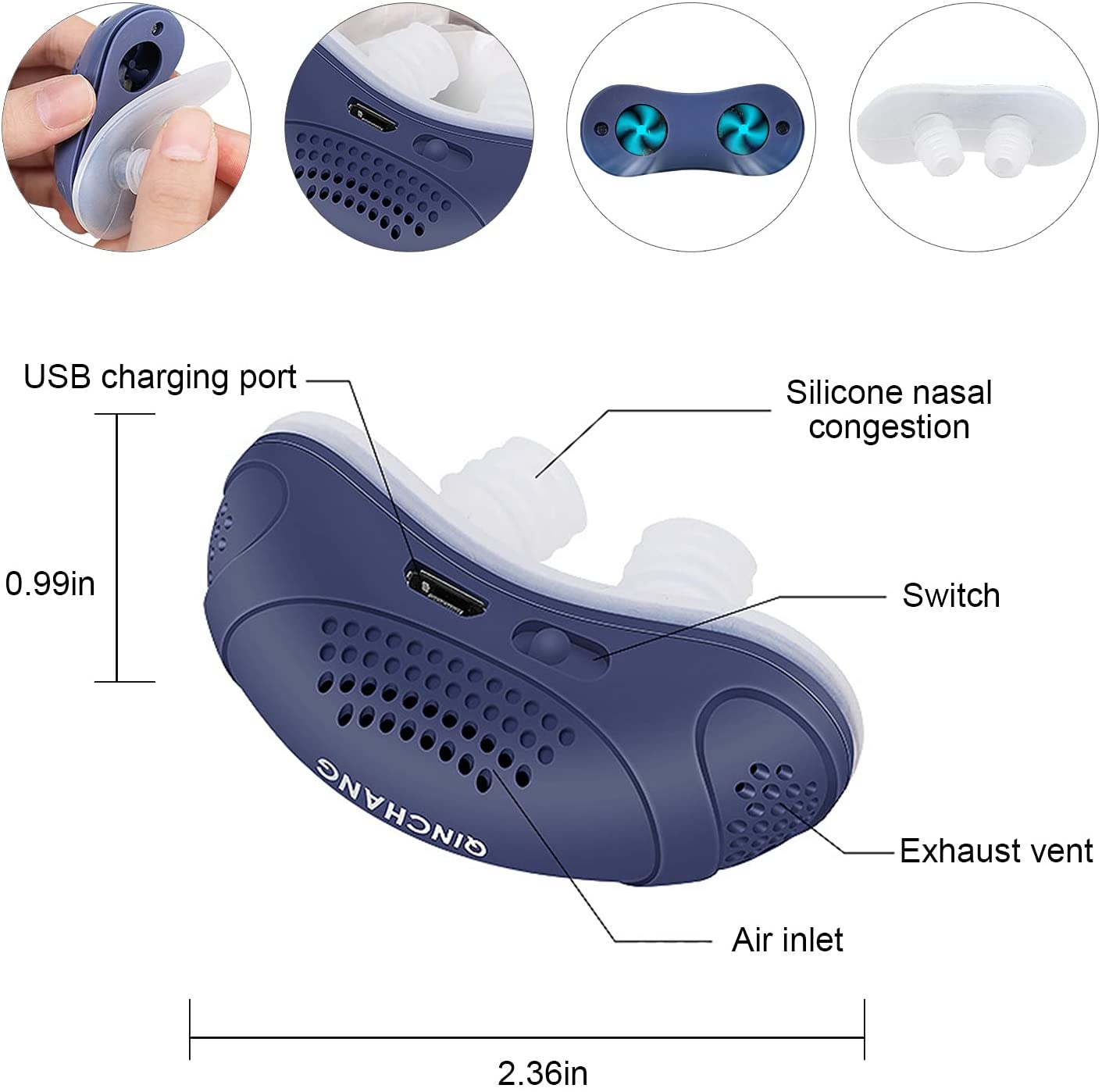 Health Micro-CPAP Anti Snoring Electronic Device