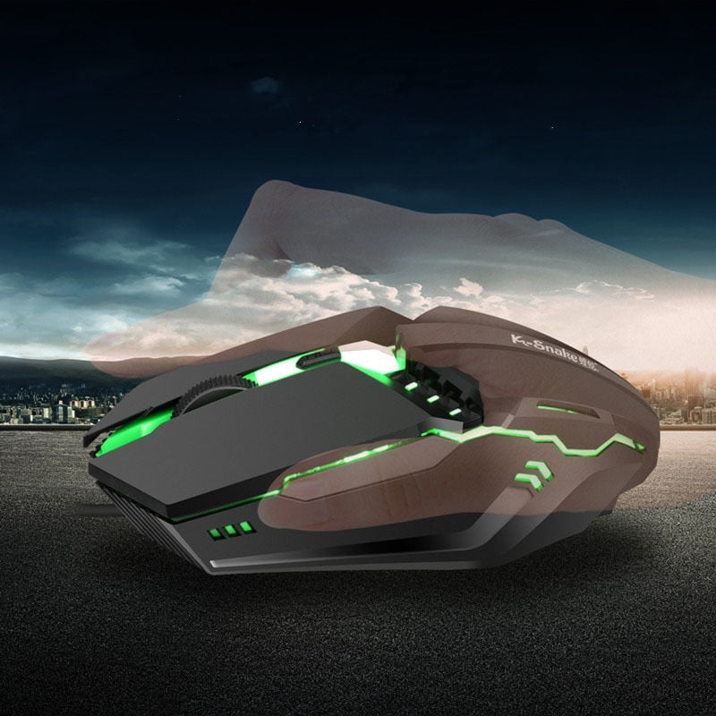 Electronic Gaming Sports RGB Streamer Horse Running Luminous USB Wired PC Computer 1600DPI Laptop Mouse Both hands