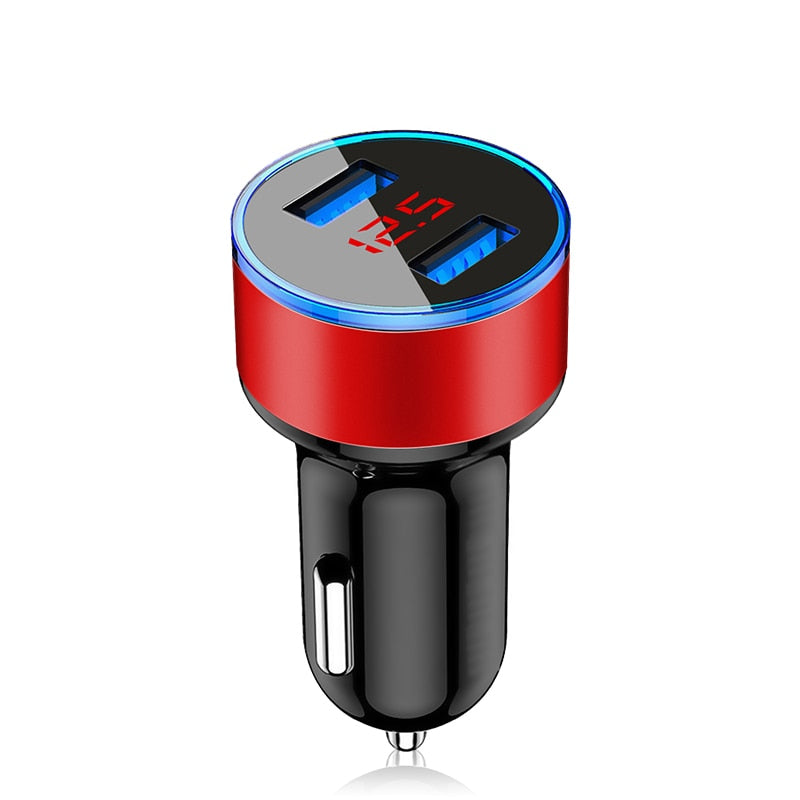 Cell Phone 4.8A LED Display USB Phone Charger Car-Charger for Xiaomi Samsung For iPhone 12 11 Pro 7 8 Plus Mobile Phone Adapter Car Charger