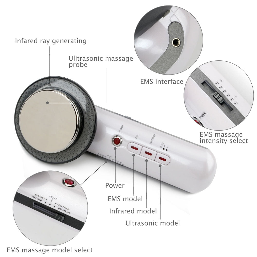 Health 3 in 1 EMS Ultrasound Cavitation Device Electric Body Slimming Massager Fat Burner Infrared Therapy Ultrasonic Cavitation