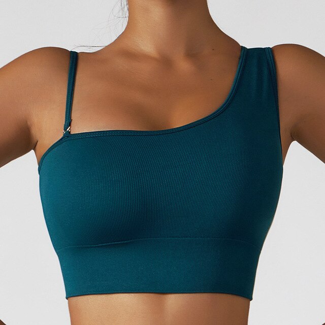Woman's clothing Summer Sexy Oblique Shoulder Yoga Clothes Tops