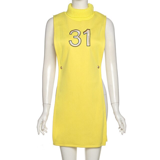 Womans Clothes Turtleneck Sleeveless Pullover Crop Top and Dress