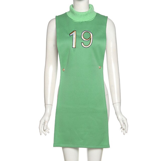 Womans Clothes Turtleneck Sleeveless Pullover Crop Top and Dress