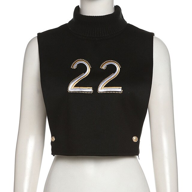 Womans Clothes Turtleneck Sleeveless Pullover Crop Top and Dress