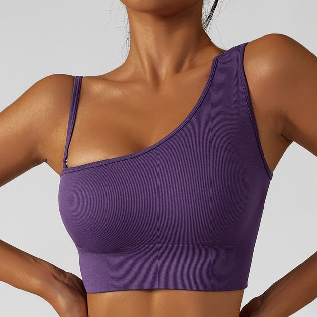 Woman's clothing Summer Sexy Oblique Shoulder Yoga Clothes Tops