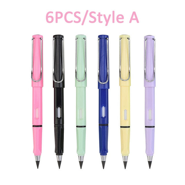 Stationary 6 Pcs/Set No Ink Eternal Pencil