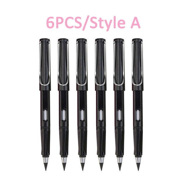 Stationary 6 Pcs/Set No Ink Eternal Pencil