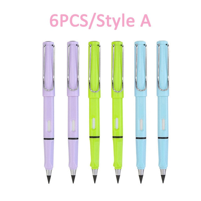Stationary 6 Pcs/Set No Ink Eternal Pencil