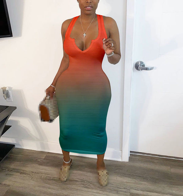 Woman's Clothing V-Neck Summer Dress