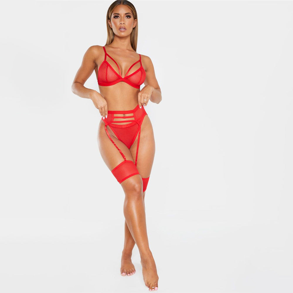 Woman's clothing Sexy Five-Piece Set with Garter Holder