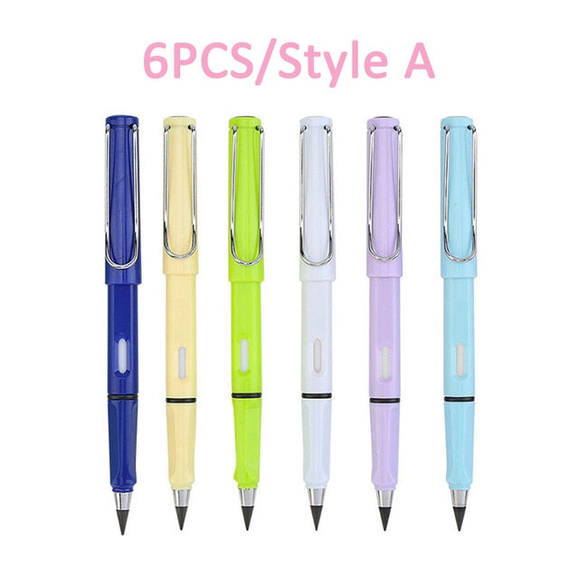 Stationary 6 Pcs/Set No Ink Eternal Pencil