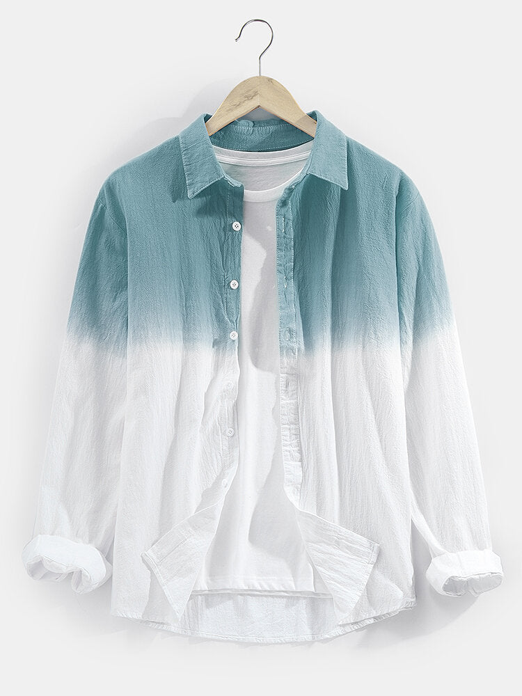 Men's Clothing Two Tone Basic Long Sleeve