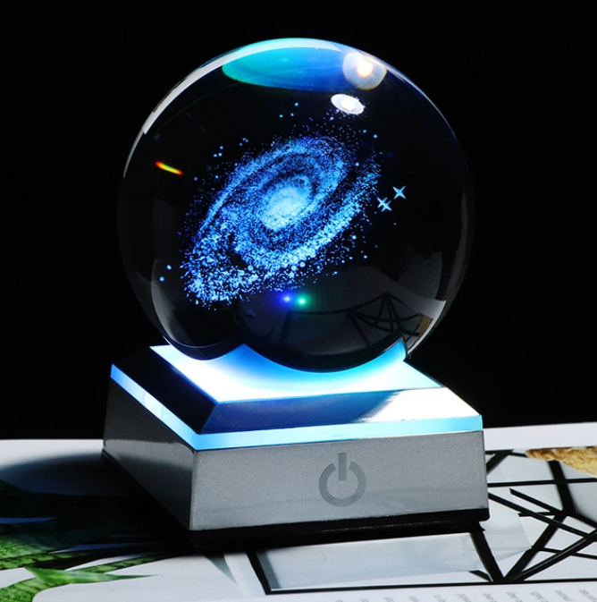 Decorative 6/8cm Galaxy Miniature 3D Crystal Ball