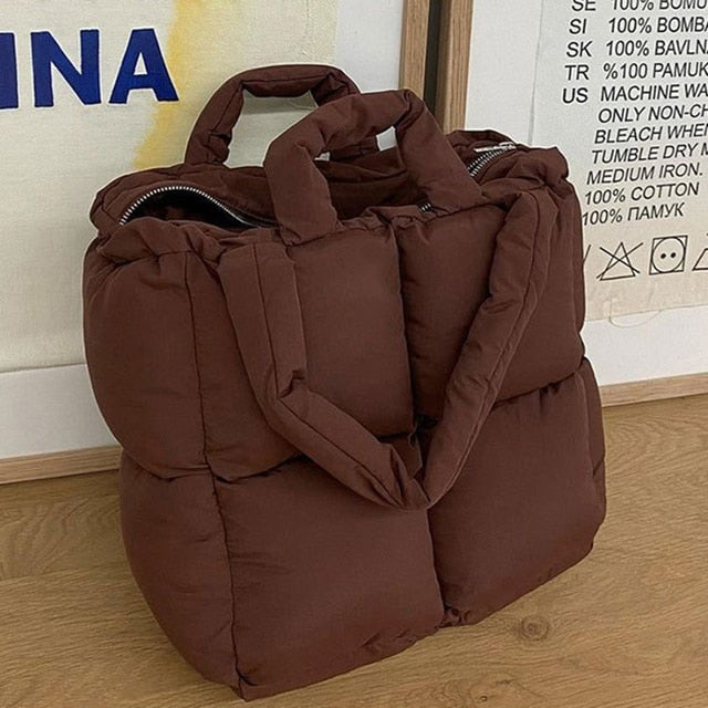 Woman's Zipper Cotton-padded Jacket Bag