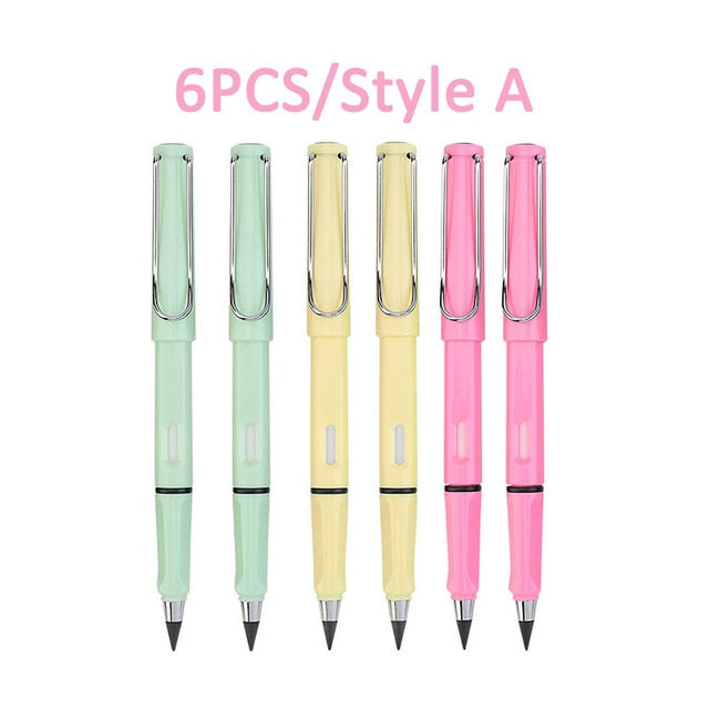 Stationary 6 Pcs/Set No Ink Eternal Pencil