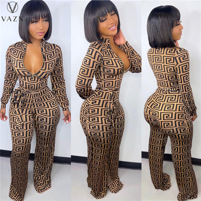 Woman's clothing Printed Tight Jumpsuits