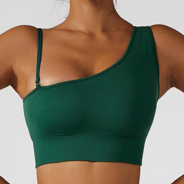Woman's clothing Summer Sexy Oblique Shoulder Yoga Clothes Tops
