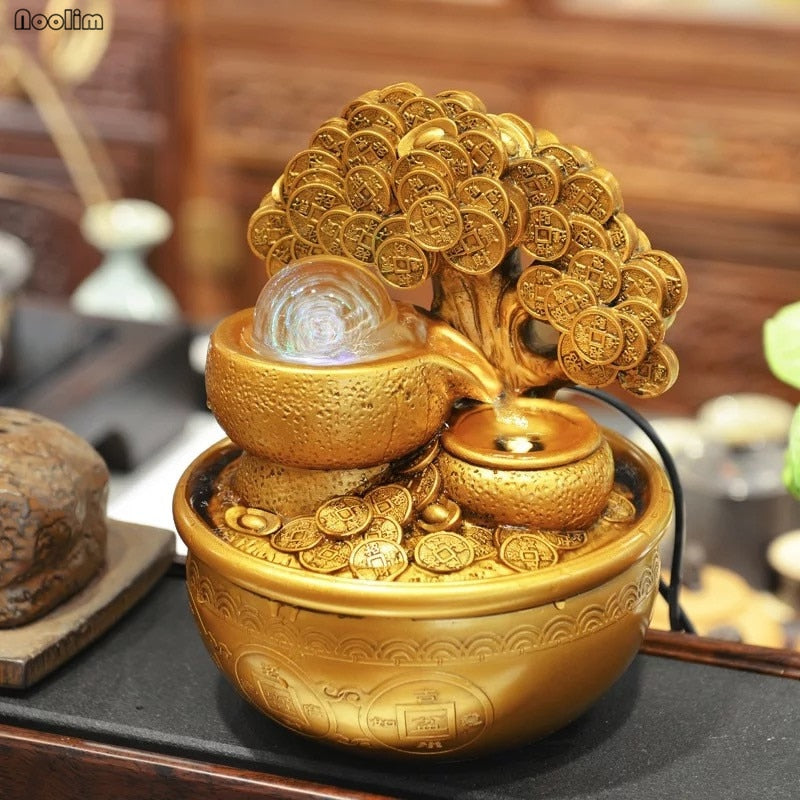 Decorative Gold Money Tree Water Fountain Ornaments