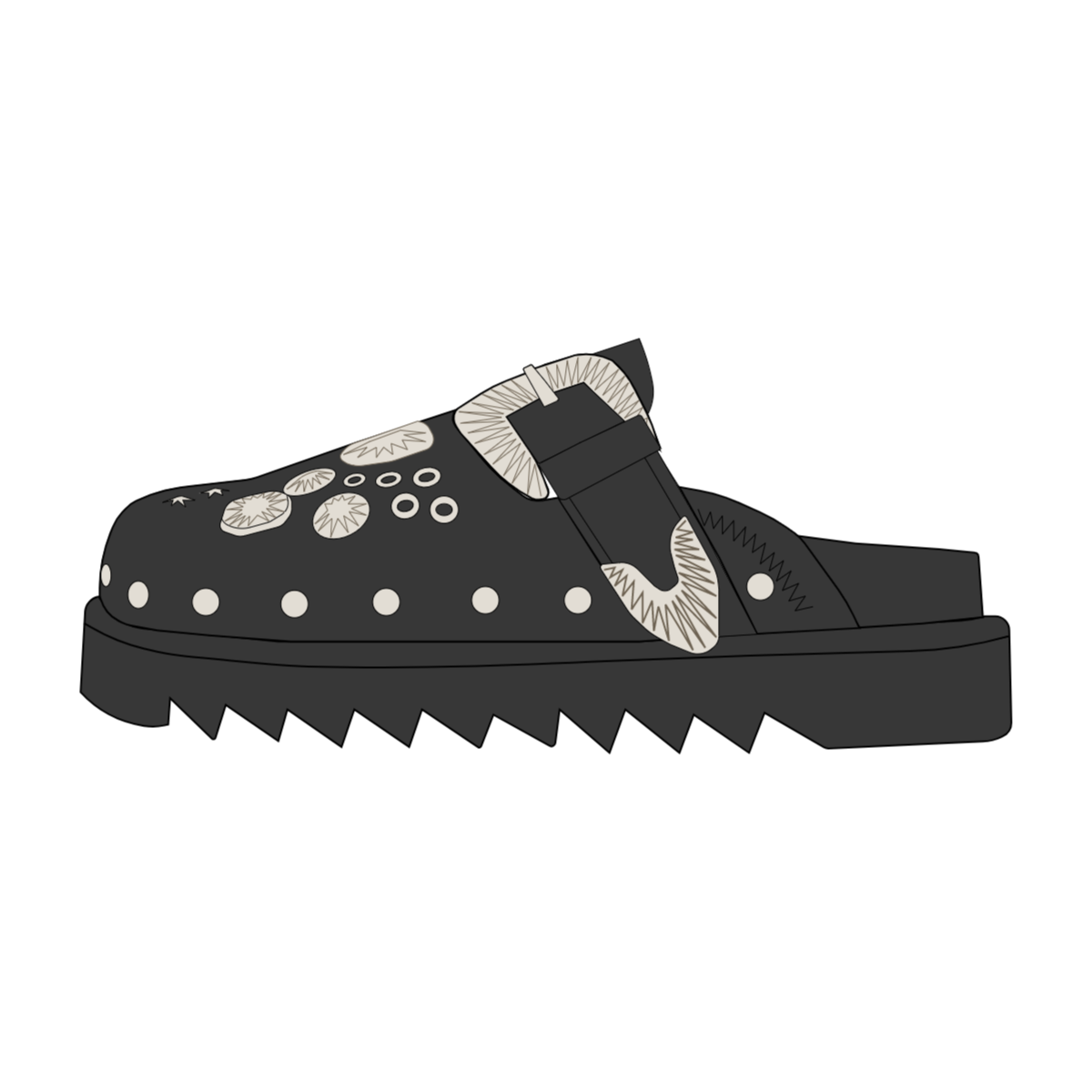 Men's shoes Studded Mule Clogs