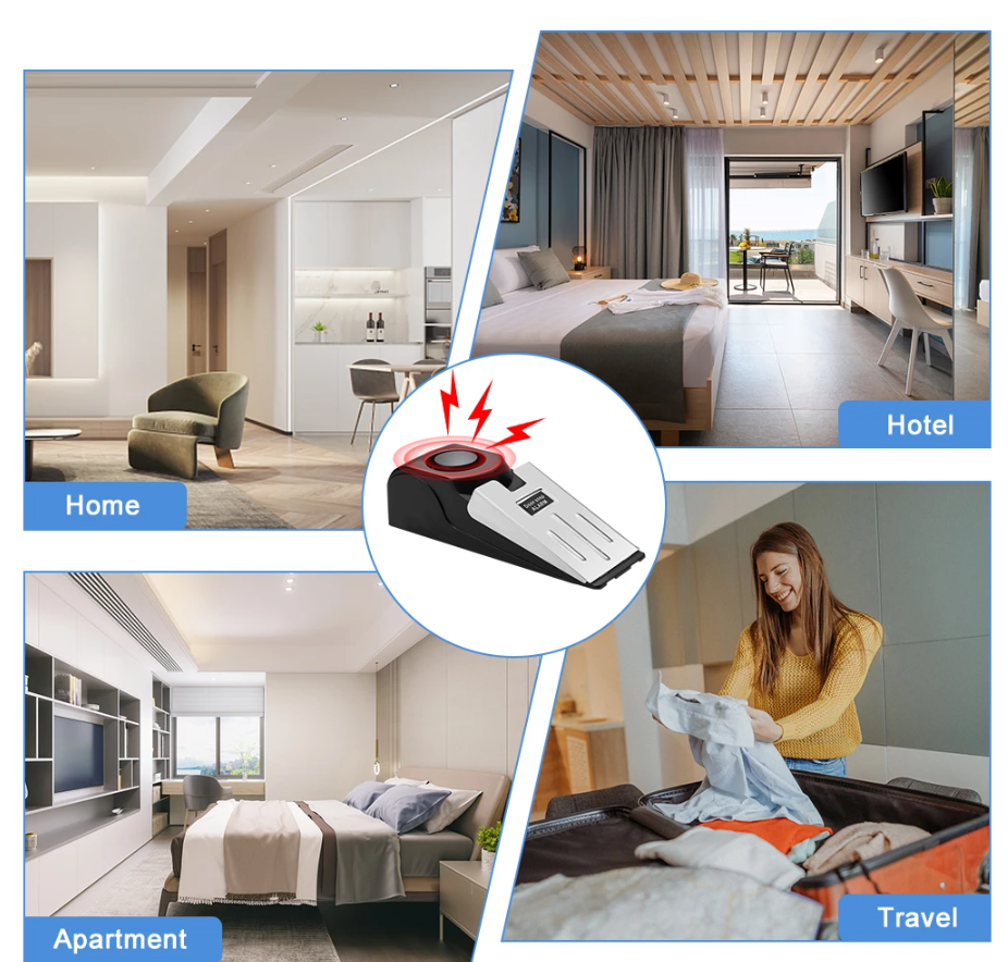 Security Door Stop Alarm - Portable Traveling Security