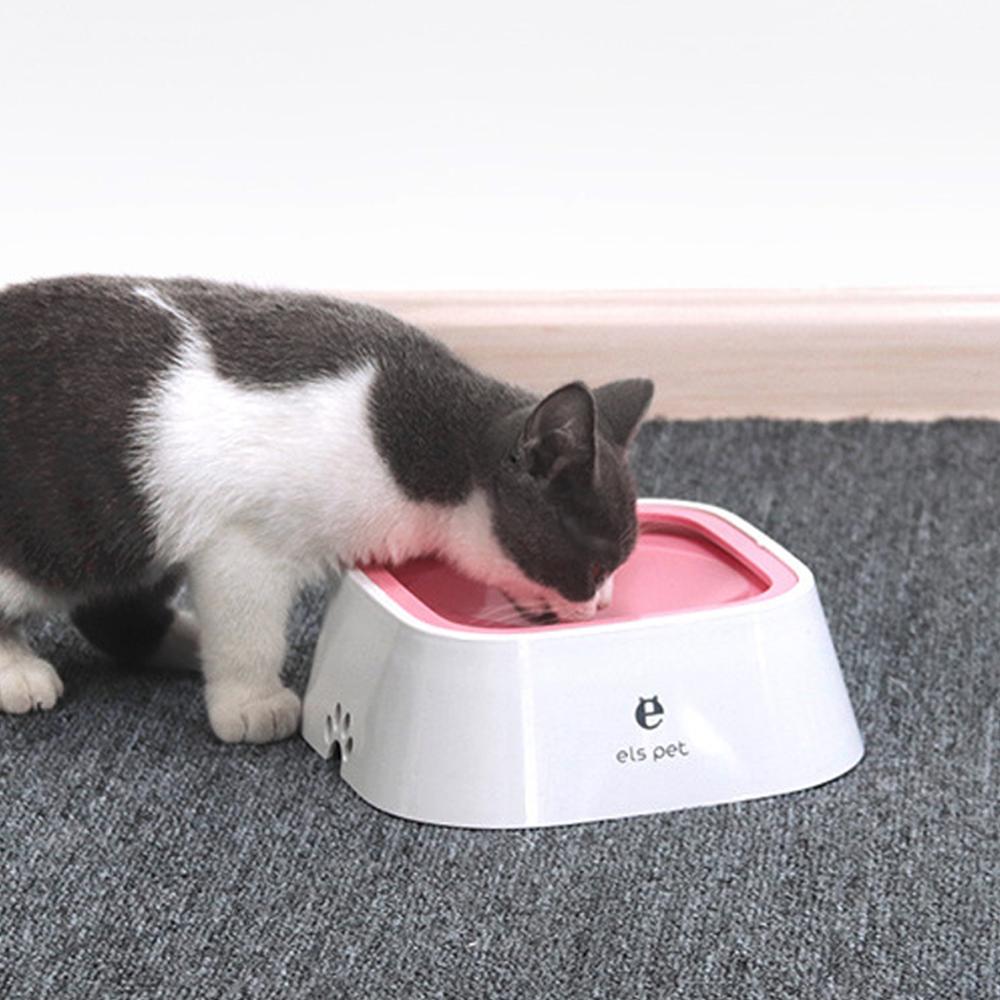 Pets. Dog Drinking Water Bowl 1.5L Floating Non-Wetting Mouth Cat Bowl Without Spill Drinking Water Dispenser ABS Plastic Dog Bowl