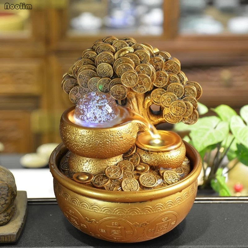 Decorative Gold Money Tree Water Fountain Ornaments