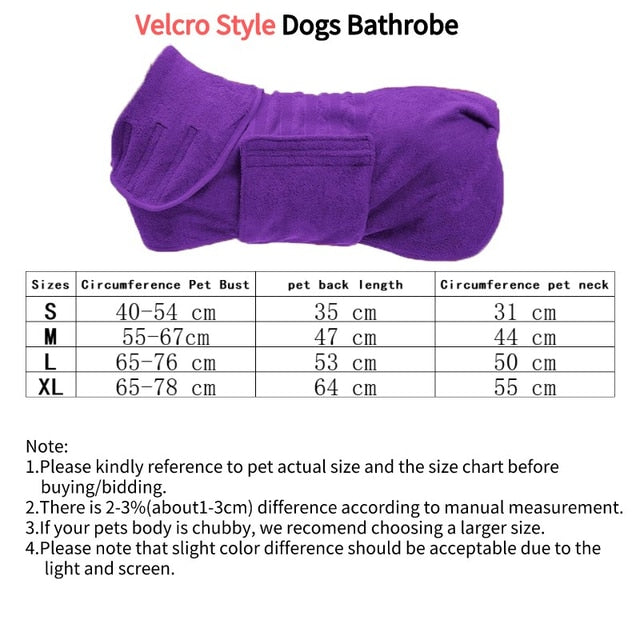 Pets Super Absorbent Pet Bathrobe