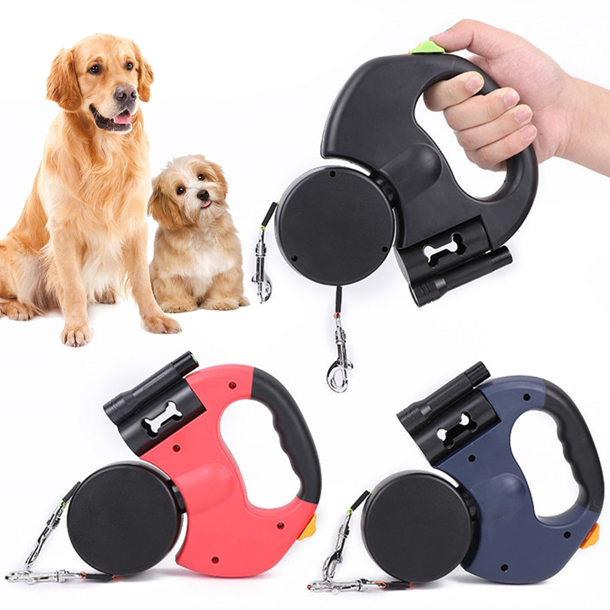 Pets Automatic Dual Retractable Dog Leash