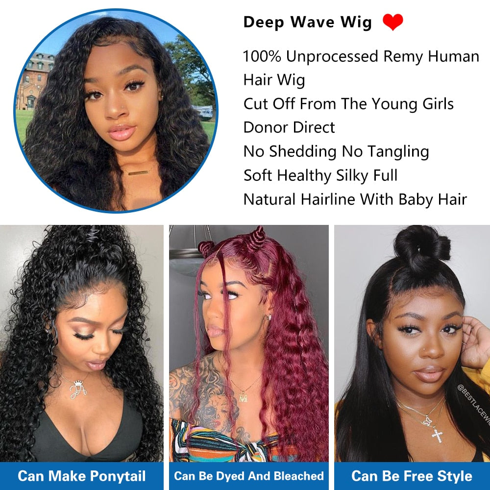 Beauty hair Deep Wave Frontal Wig