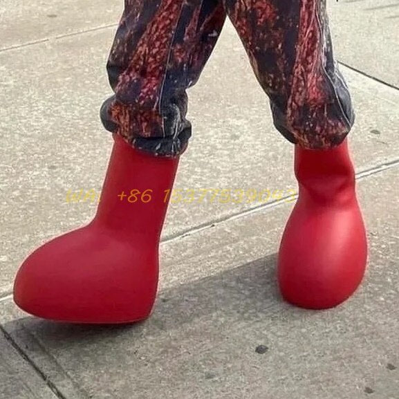 Unisex Shoes Red Rain Boots Thick Bottom