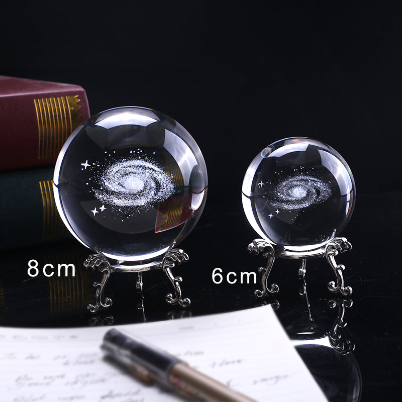Decorative 6/8cm Galaxy Miniature 3D Crystal Ball