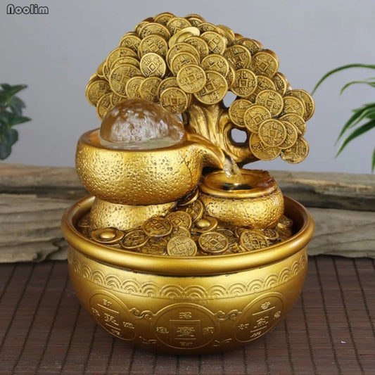 Decorative Gold Money Tree Water Fountain Ornaments