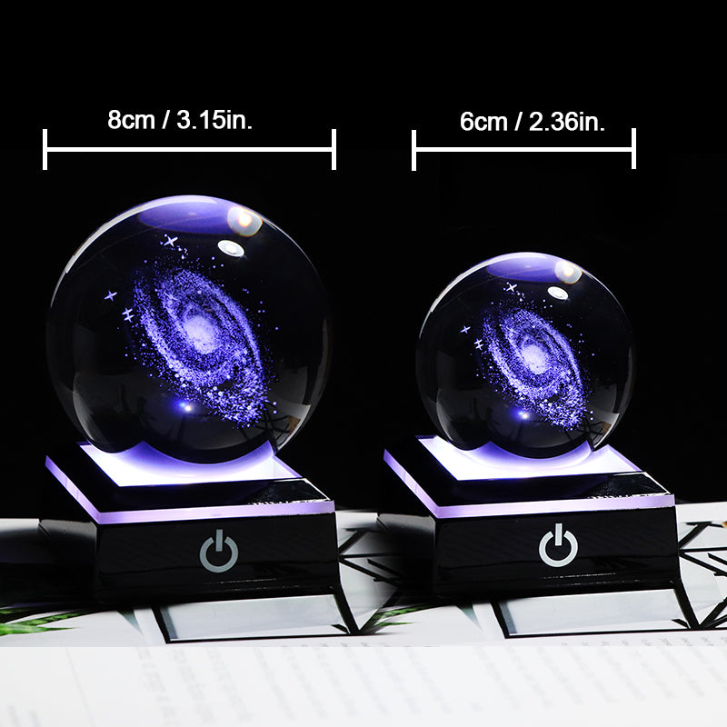 Decorative 6/8cm Galaxy Miniature 3D Crystal Ball