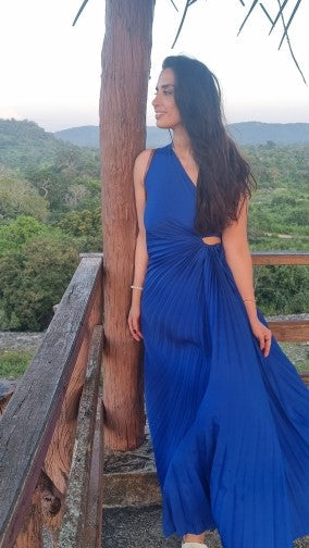 Woman's clothing One Shoulder Pleated Maxi Dress