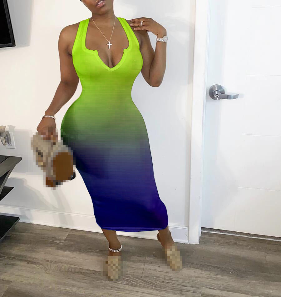Woman's Clothing V-Neck Summer Dress