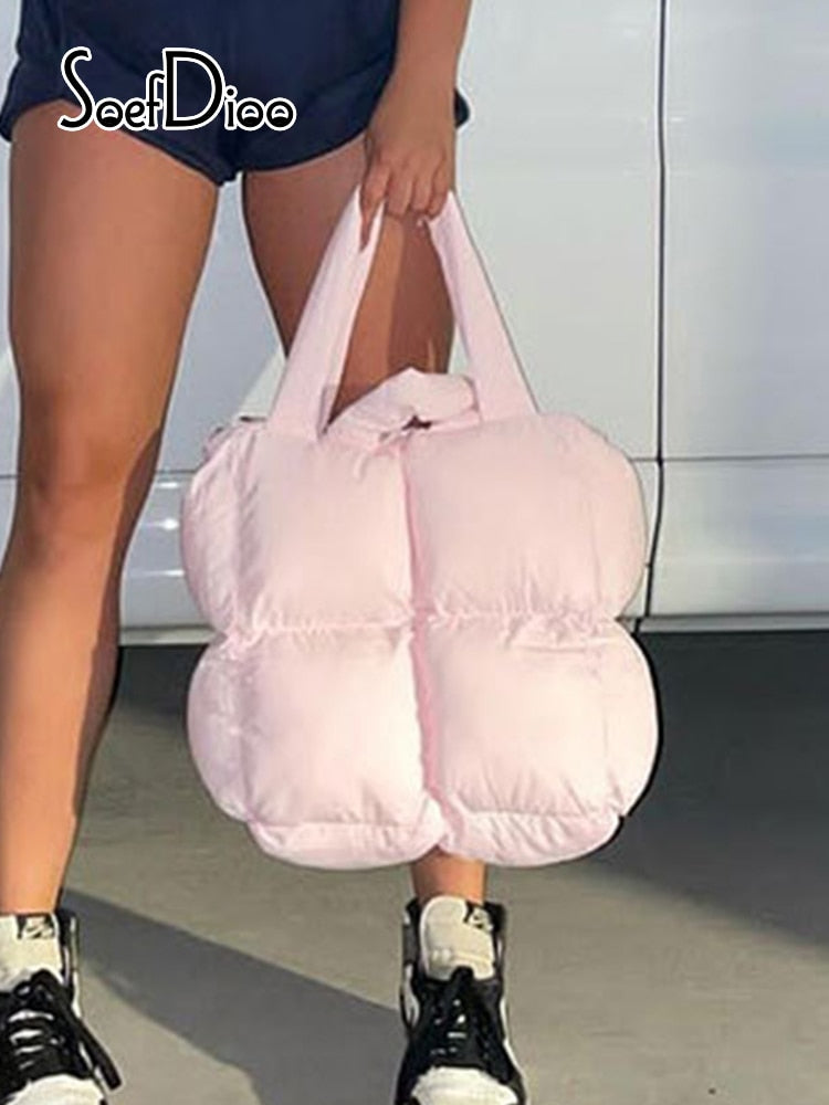 Woman's Zipper Cotton-padded Jacket Bag