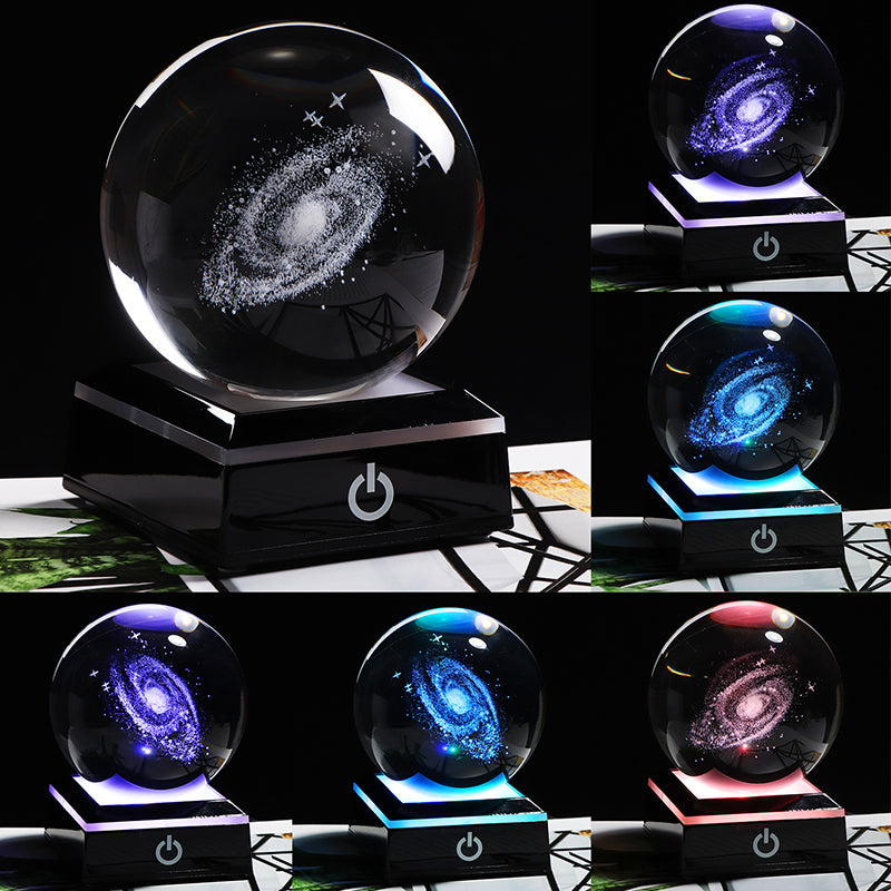 Decorative 6/8cm Galaxy Miniature 3D Crystal Ball