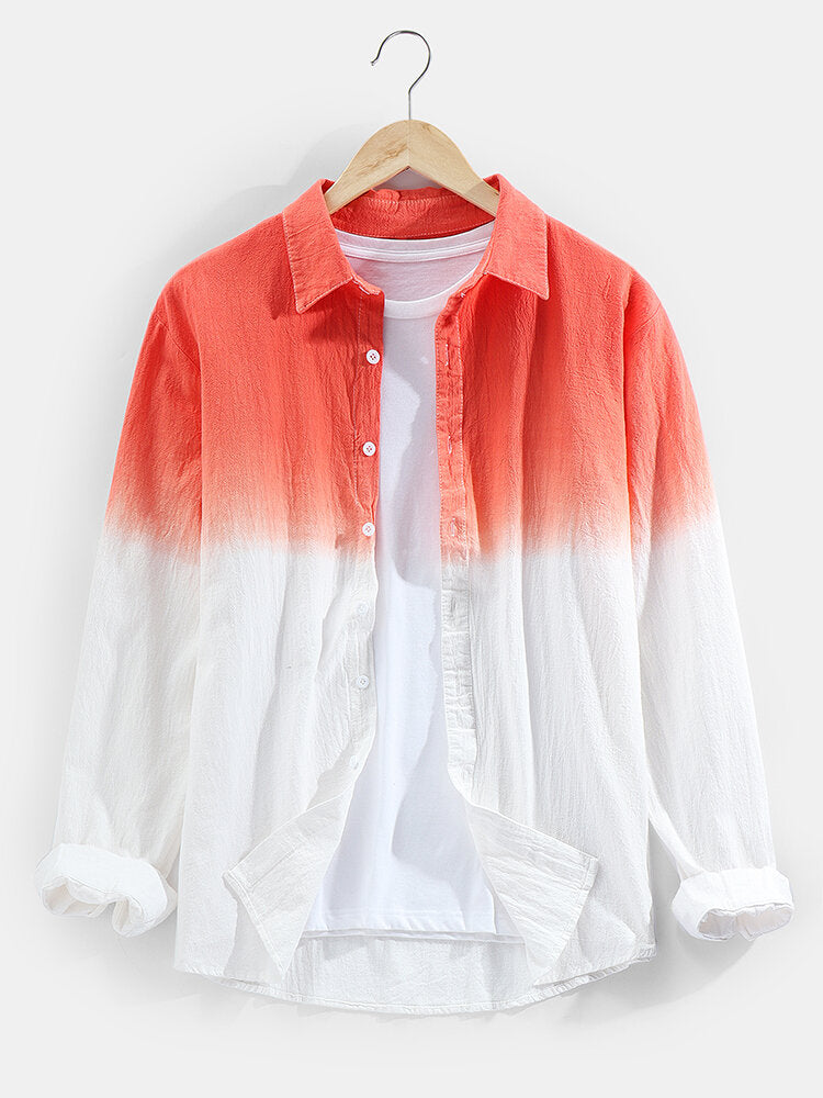 Men's Clothing Two Tone Basic Long Sleeve