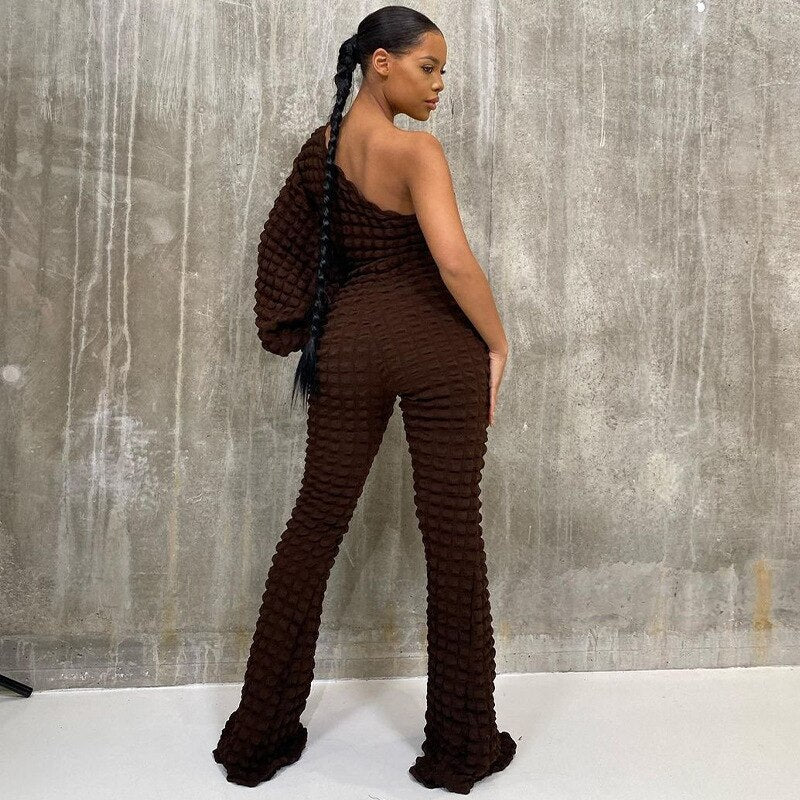 Women's clothing.Textured Two Piece Set