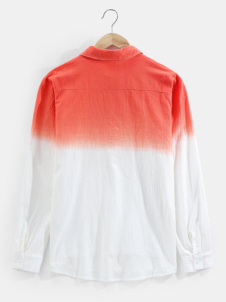 Men's Clothing Two Tone Basic Long Sleeve