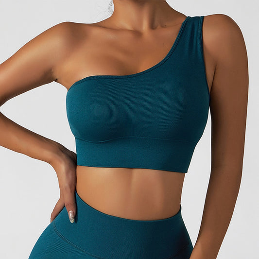 Woman's clothing Summer Sexy Oblique Shoulder Yoga Clothes Tops