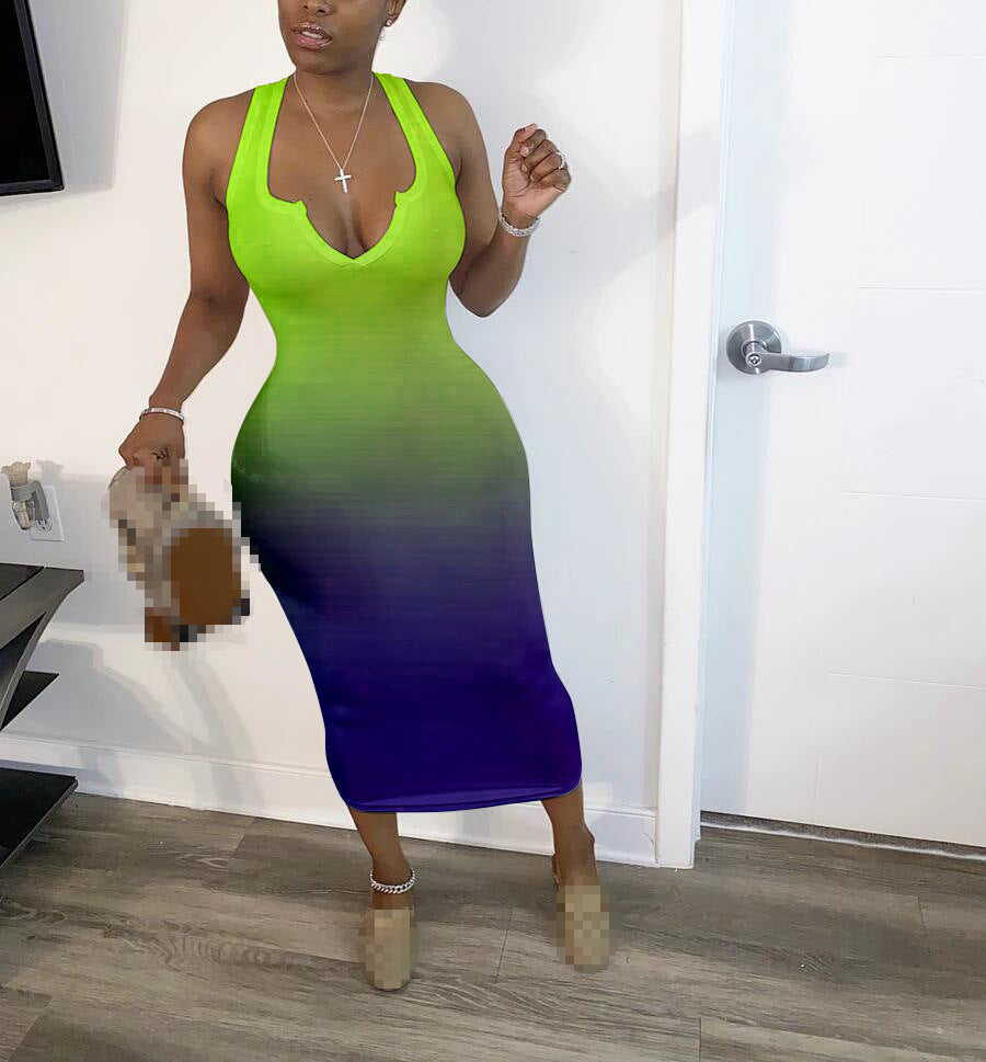 Woman's Clothing V-Neck Summer Dress