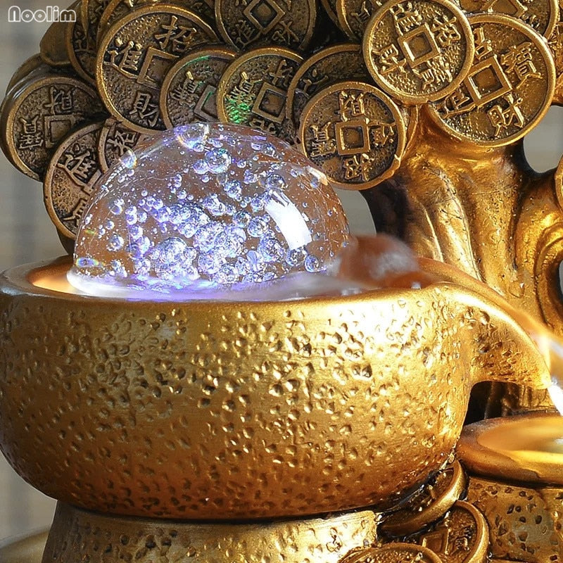 Decorative Gold Money Tree Water Fountain Ornaments