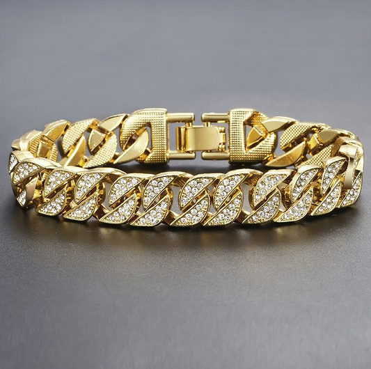 Jewelry Miami Curb Cuban Chain Bracelet For Men Gold