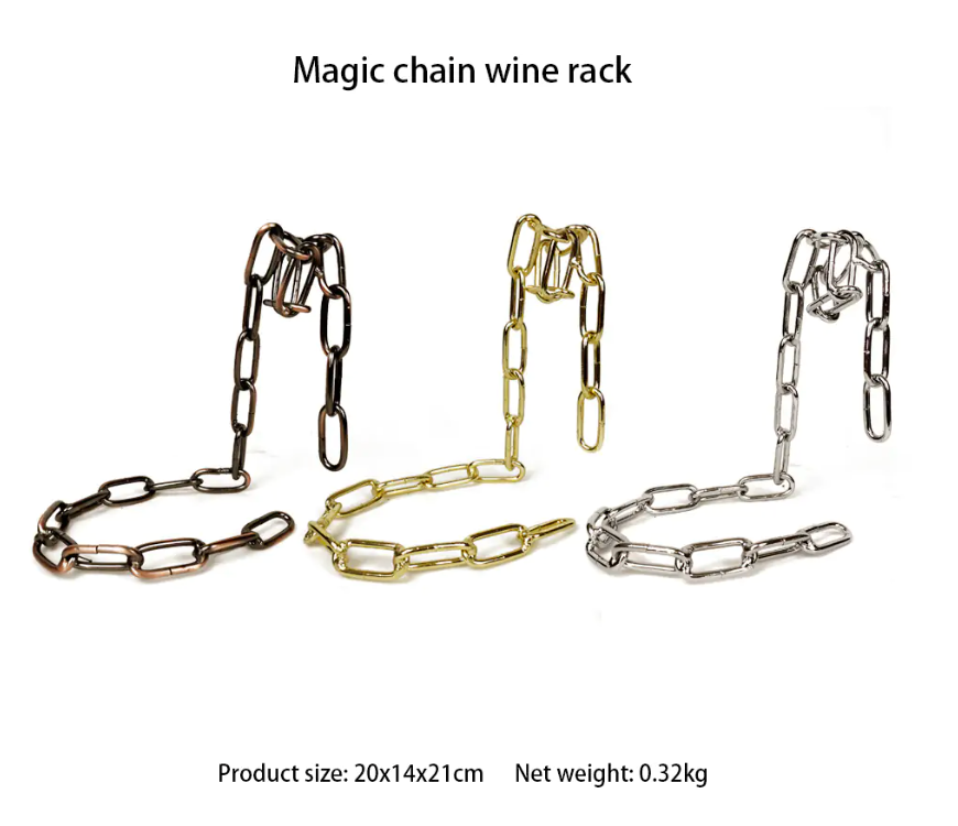 Decorative. Magic Iron Chain Wine Bottle Holder