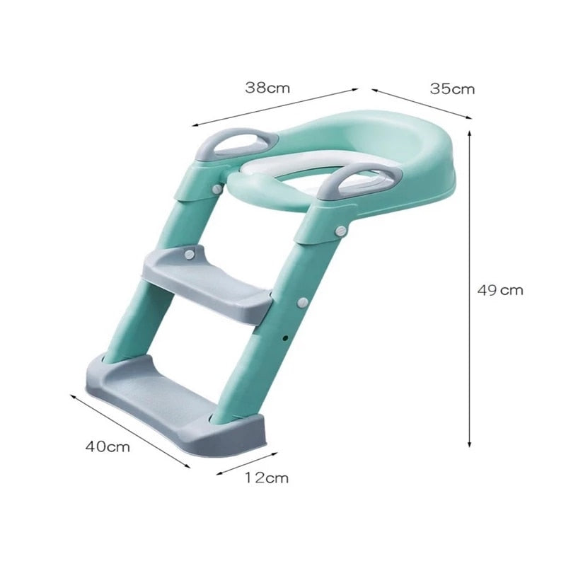 Baby 5 Colors Pot Potty Training Seat Child Toilet WC Urinal w Adjustable Step Ladder Folding Safety Chair