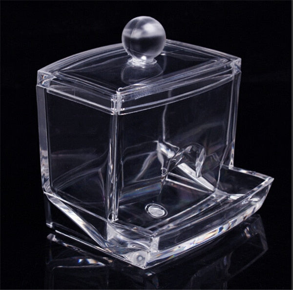 Beauty Acrylic Cotton Swabs Storage Holder Box Portable Transparent Makeup Cotton Pad Cosmetic Container Jewelry Organizer Case