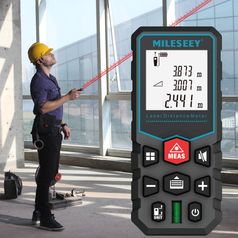 Electronics Mileseey laser distance meter electronic roulette laser digital tape rangefinder trena metro laser range finder  measuring tape