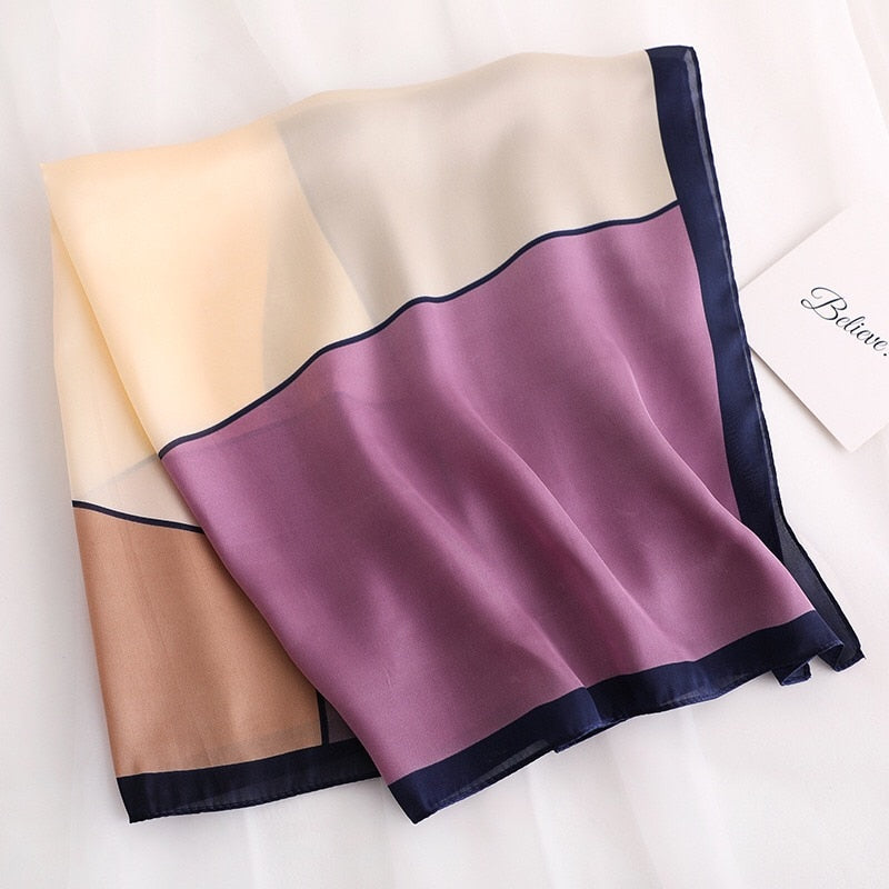 Beauty Fashion Silk Satin Hair Scarf Women Handkerchief Printed Female Square Head Bandana Small Neck muffler hijab lady girl